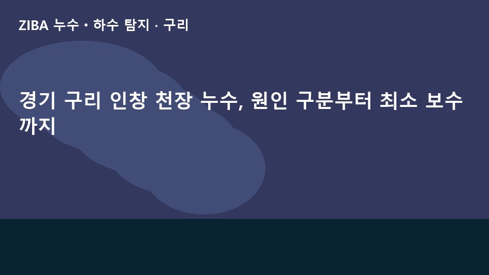 경기 구리 인창 천장 누수, 원인 구분부터 최소 보수까지