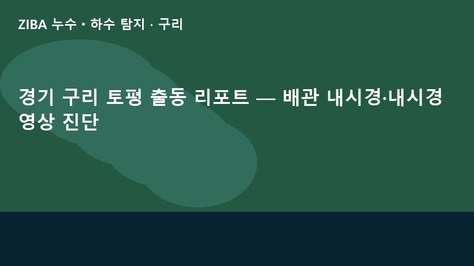 경기 구리 토평 출동 리포트 — 배관 내시경·내시경 영상 진단